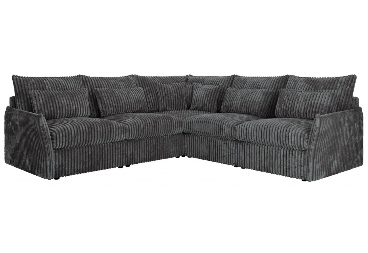 Narożnik VERSO L - uniwersalny - szary, sztruks