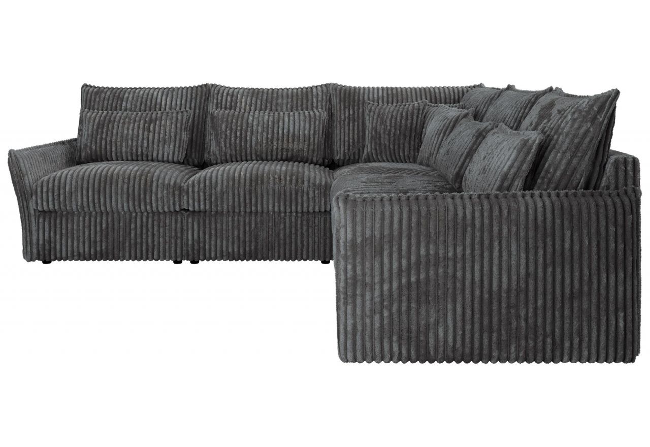 Narożnik VERSO L - uniwersalny - szary, sztruks