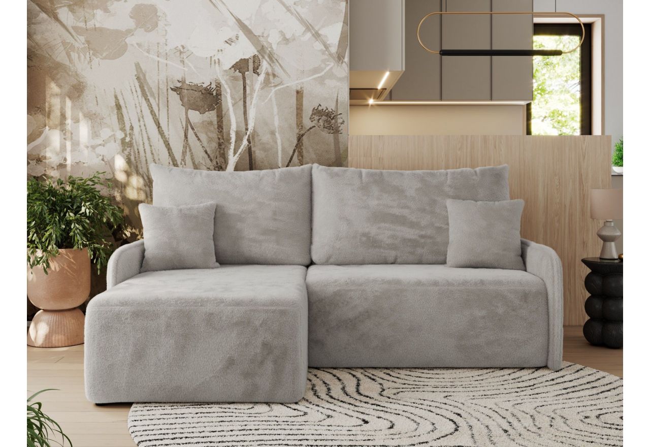 Narożnik ARPA L - strona lewa - jasnoszary, plusz