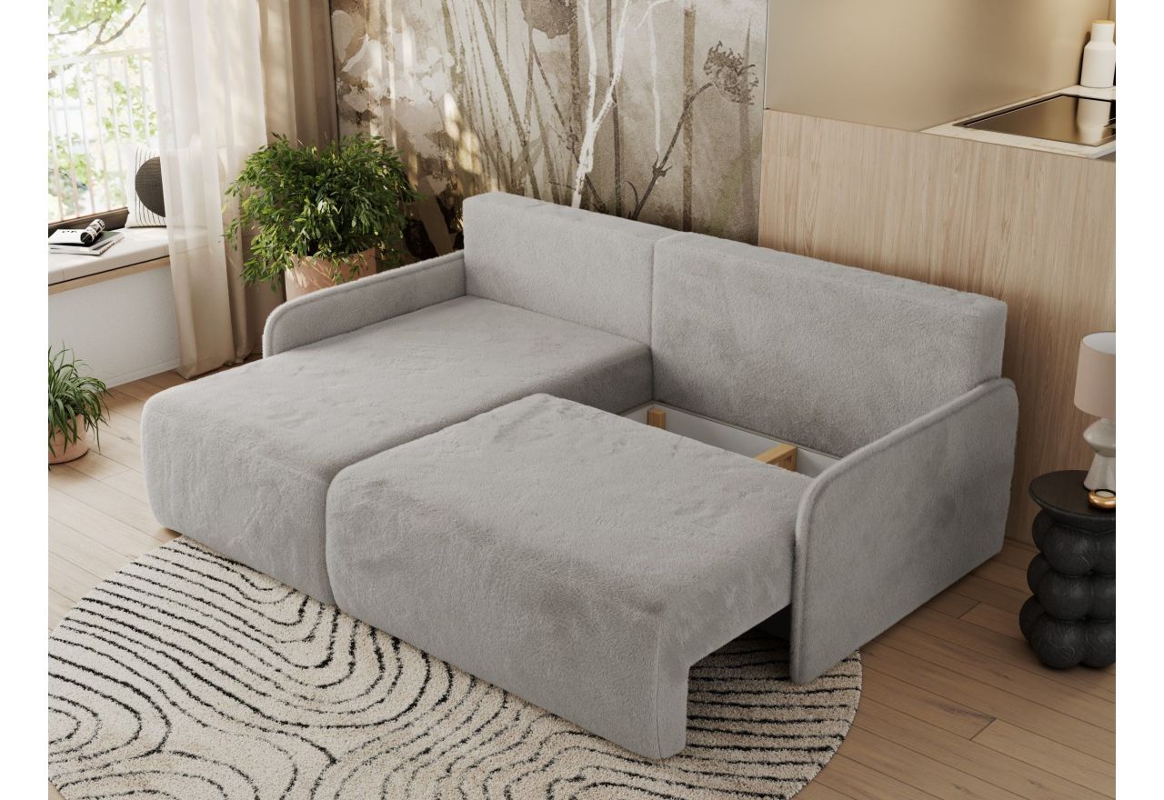 Narożnik ARPA L - strona lewa - jasnoszary, plusz