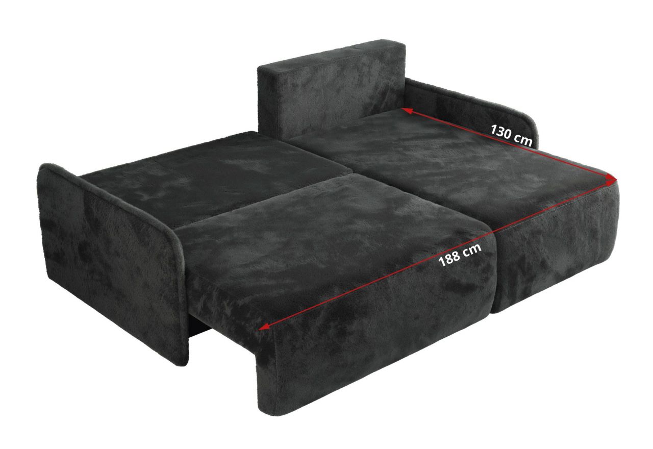 Narożnik ARPA L - strona lewa - ciemnoszary, plusz