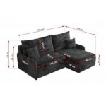 Narożnik ARPA L - strona lewa - ciemnoszary, plusz