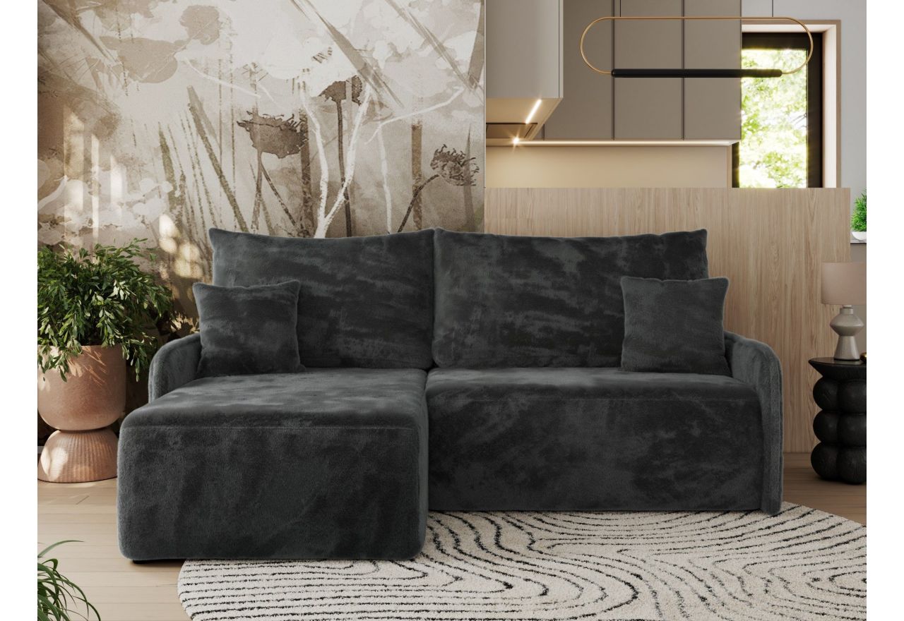 Narożnik ARPA L - strona lewa - ciemnoszary, plusz