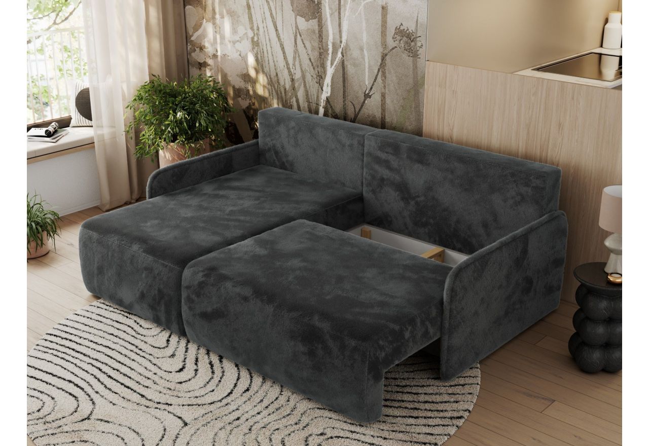 Narożnik ARPA L - strona lewa - ciemnoszary, plusz