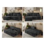 Narożnik ARPA L - strona lewa - ciemnoszary, plusz