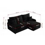 Narożnik ARPA L - strona lewa - czarny, plusz