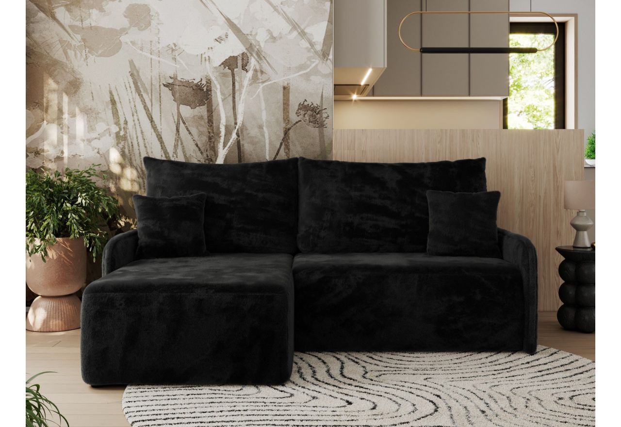 Narożnik ARPA L - strona lewa - czarny, plusz