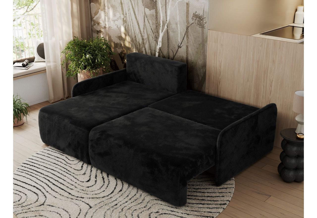 Narożnik ARPA L - strona lewa - czarny, plusz