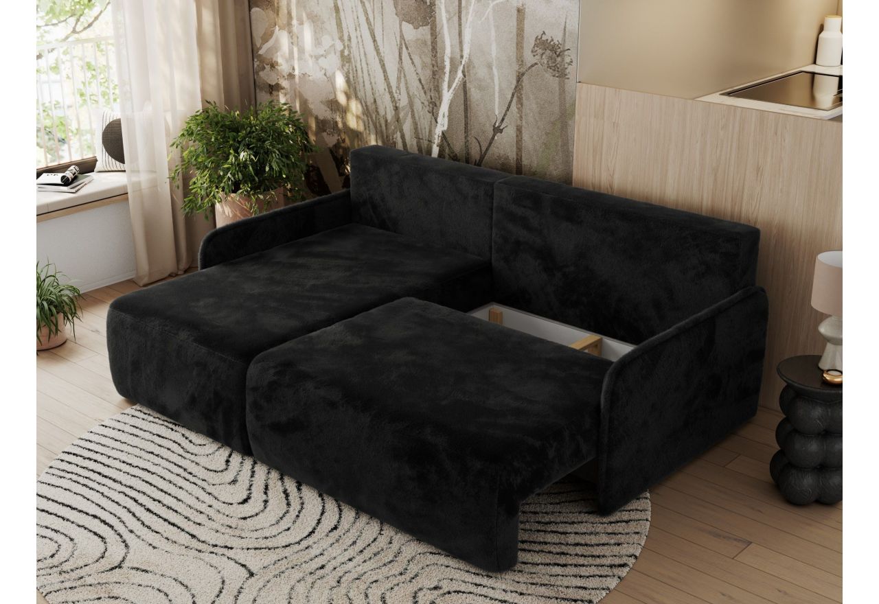 Narożnik ARPA L - strona lewa - czarny, plusz