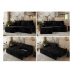 Narożnik ARPA L - strona lewa - czarny, plusz