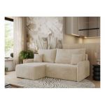 Narożnik ARPA L - strona lewa - kremowy, plusz