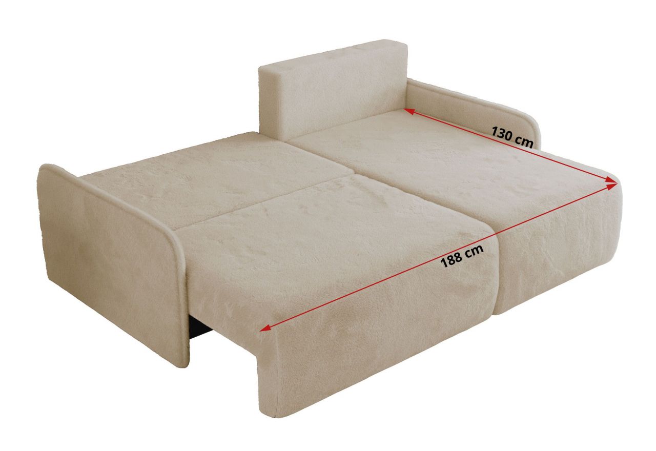 Narożnik ARPA L - strona lewa - kremowy, plusz