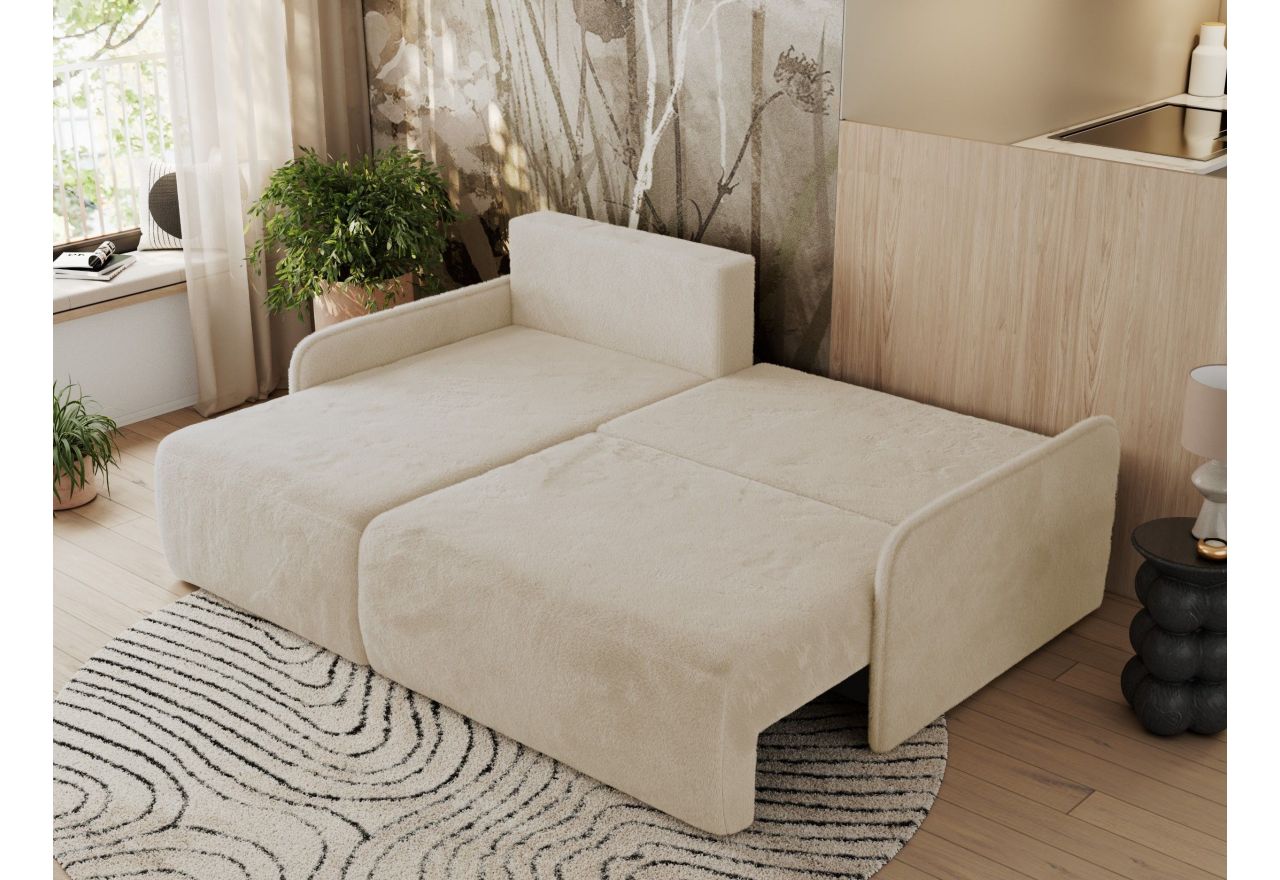 Narożnik ARPA L - strona lewa - kremowy, plusz