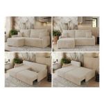 Narożnik ARPA L - strona lewa - kremowy, plusz