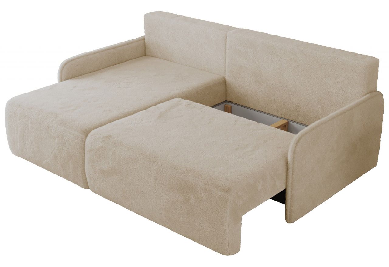 Narożnik ARPA L - strona lewa - kremowy, plusz