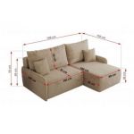 Narożnik ARPA L - strona lewa - beżowy, plusz