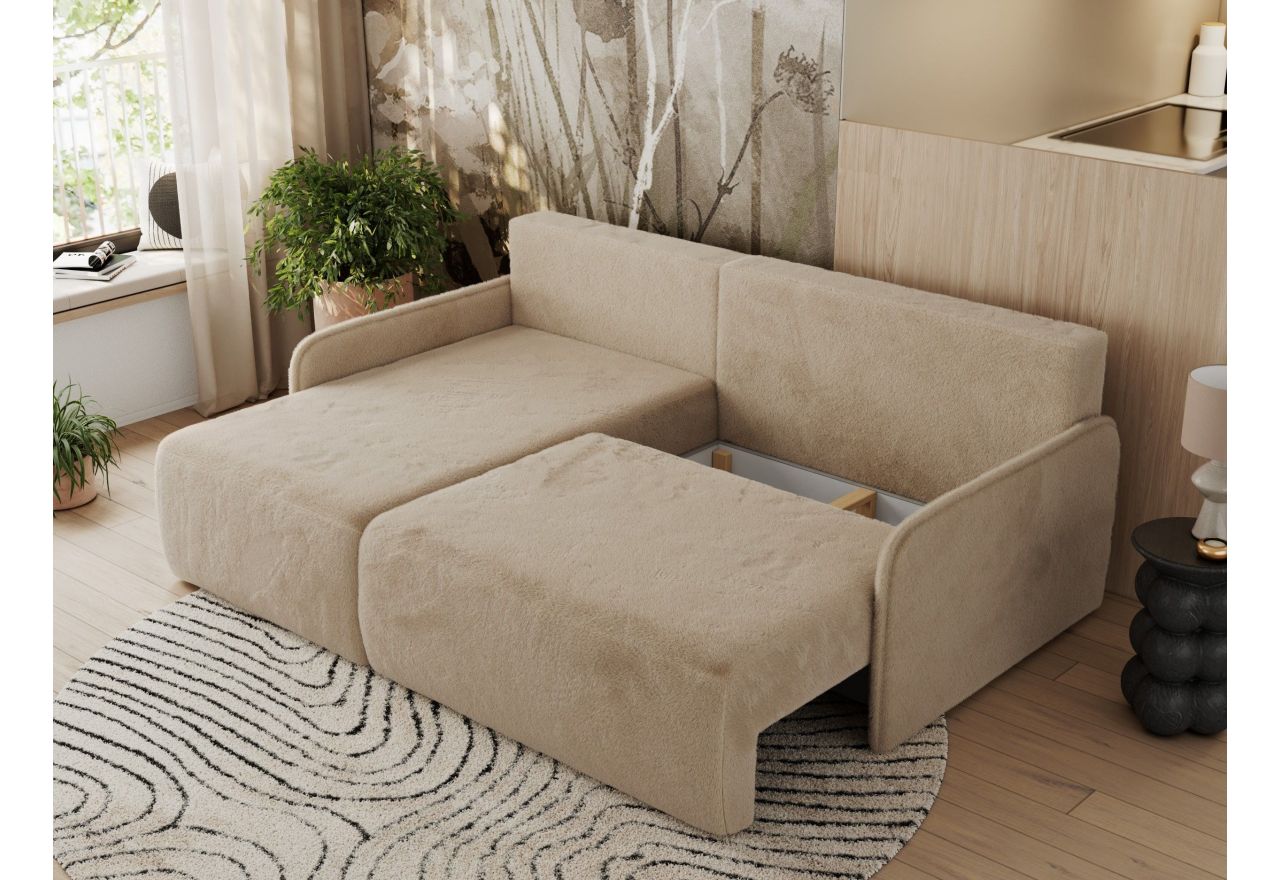 Narożnik ARPA L - strona lewa - beżowy, plusz