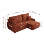 Narożnik ARPA L - strona lewa - pomarańczowy, plusz