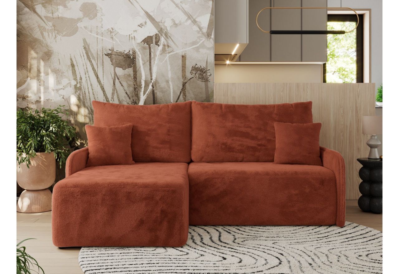 Narożnik ARPA L - strona lewa - pomarańczowy, plusz