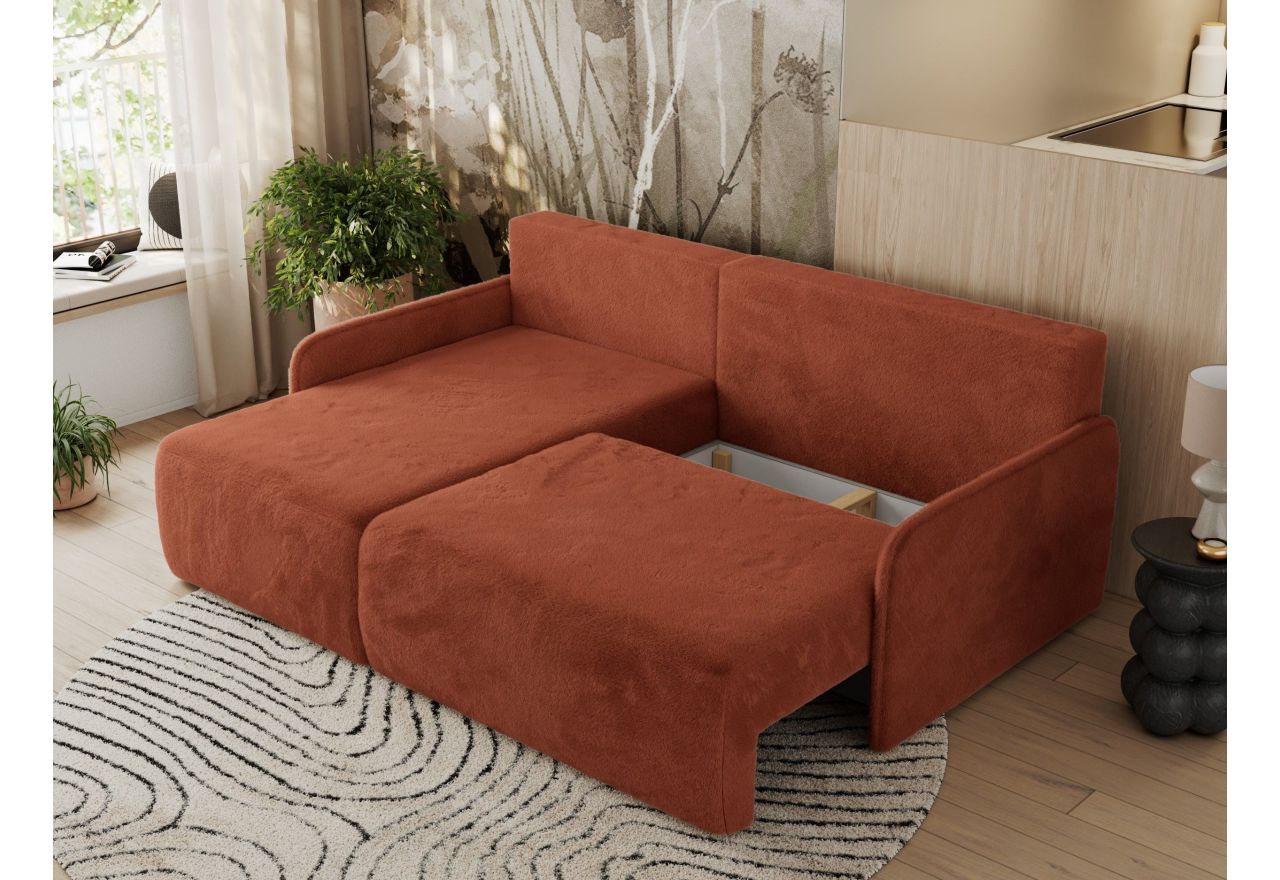 Narożnik ARPA L - strona lewa - pomarańczowy, plusz