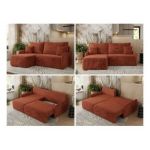 Narożnik ARPA L - strona lewa - pomarańczowy, plusz