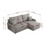 Narożnik ARPA L - strona lewa - jasnoszary, struktura