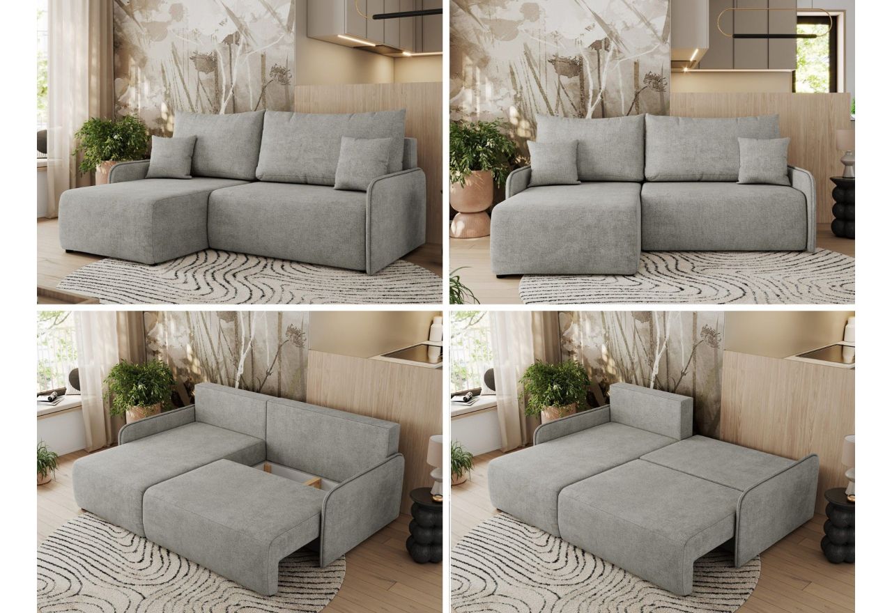 Narożnik ARPA L - strona lewa - jasnoszary, struktura