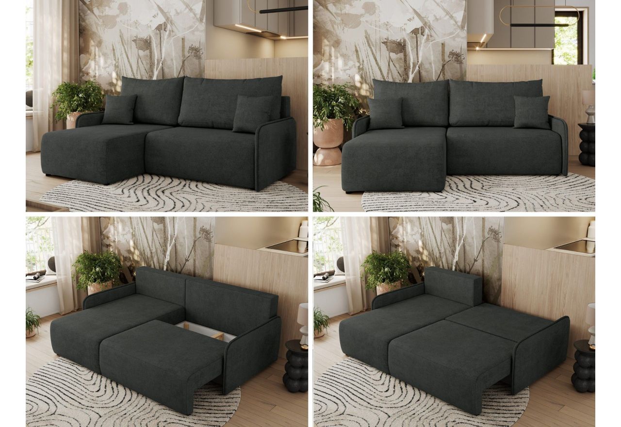 Narożnik ARPA L - strona lewa - ciemnoszary, struktura