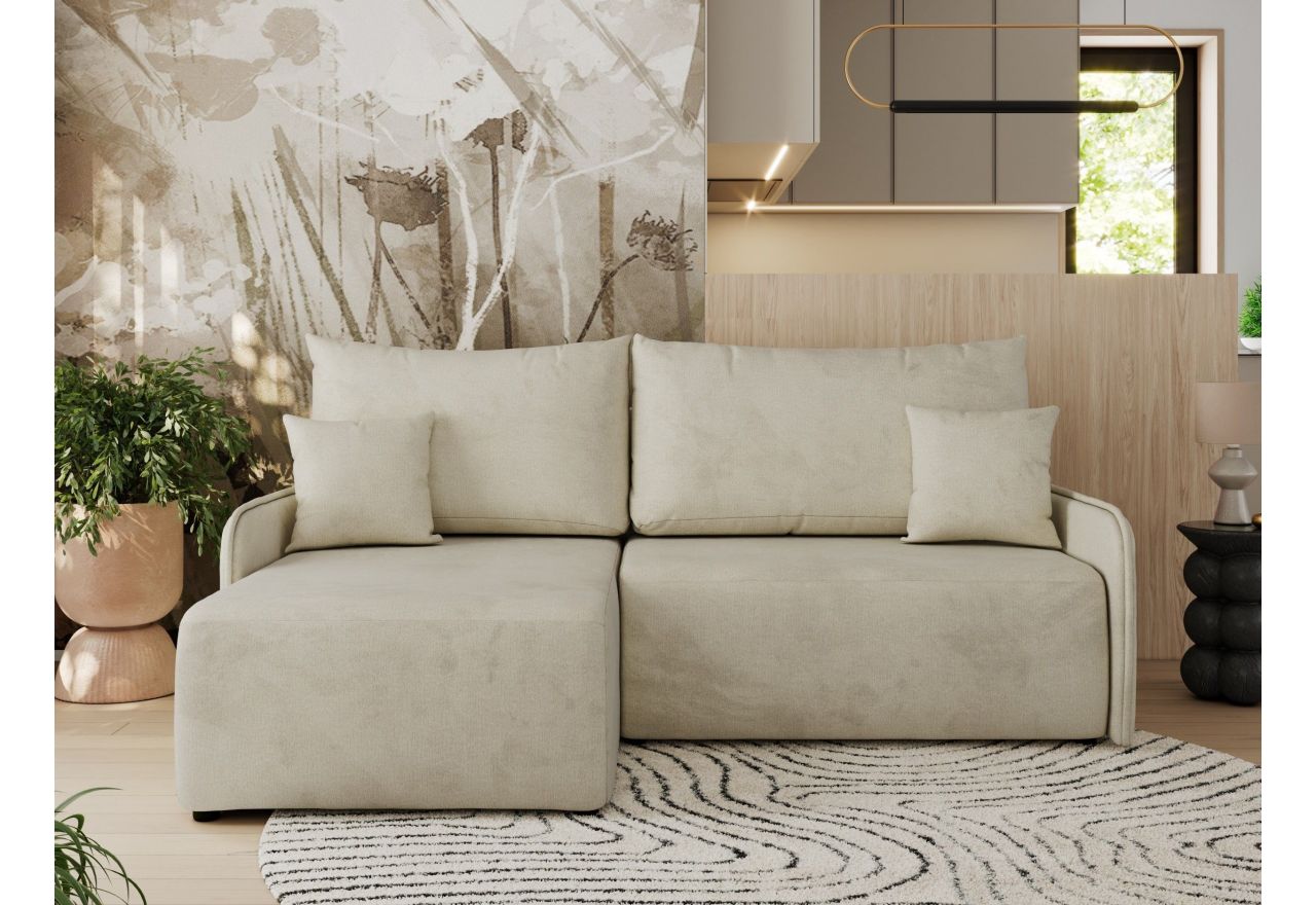 Narożnik ARPA L - strona lewa - beżowy, welwet