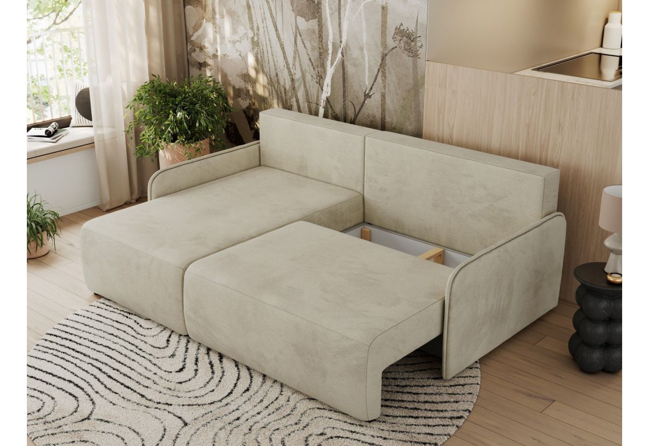 Narożnik ARPA L - strona lewa - beżowy, welwet