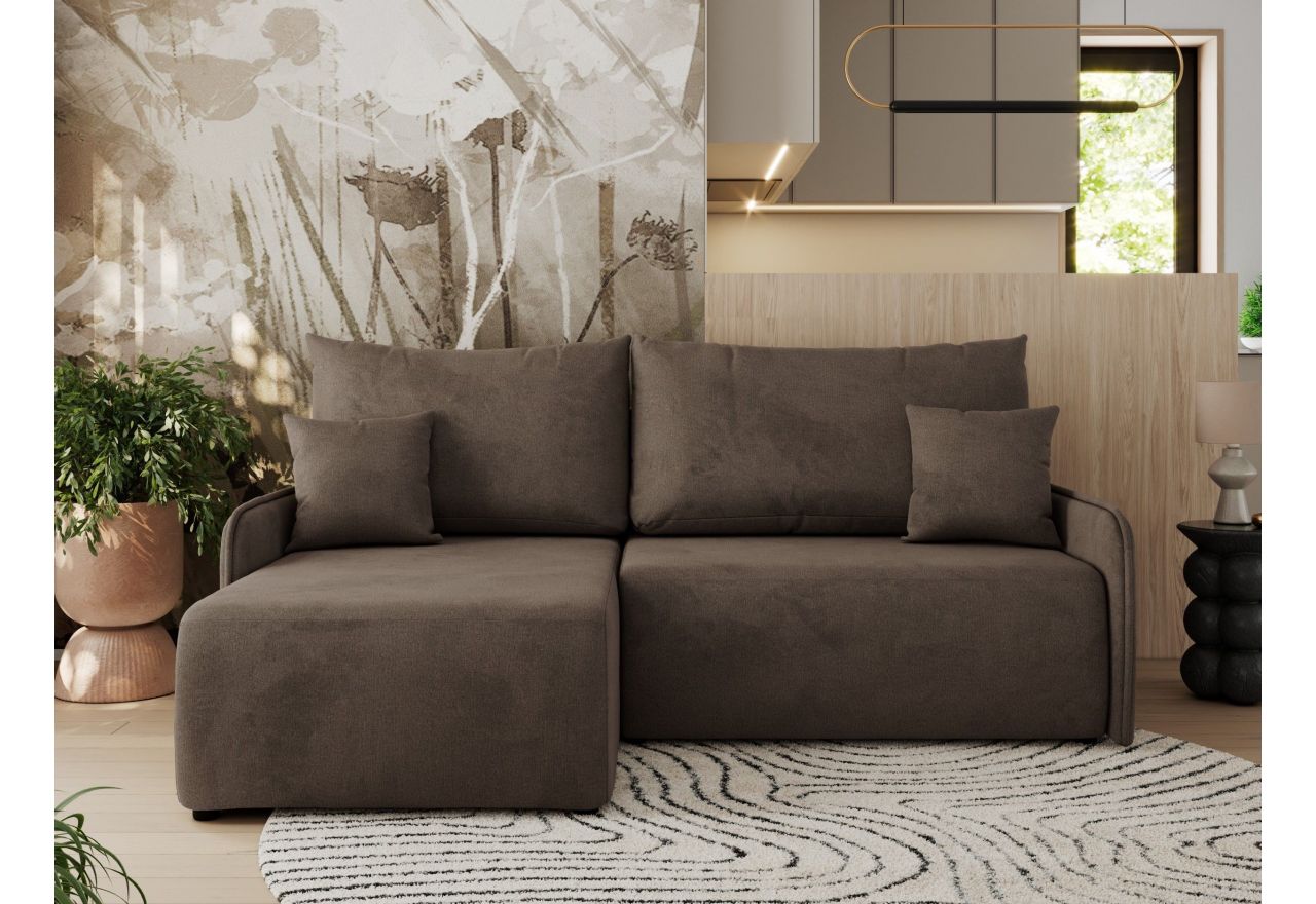 Narożnik ARPA L - strona lewa - brązowy, welwet