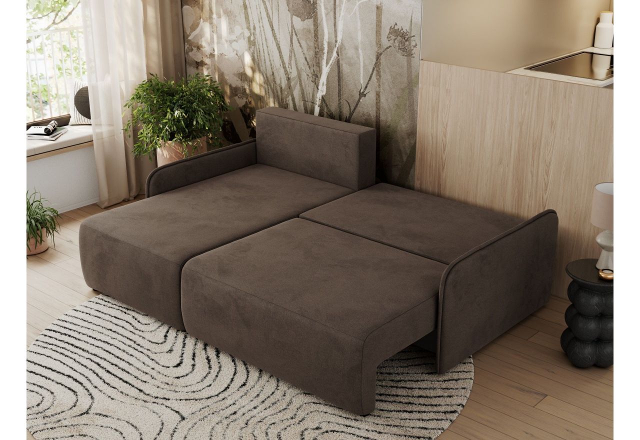 Narożnik ARPA L - strona lewa - brązowy, welwet