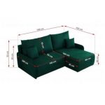 Narożnik ARPA L - strona lewa - ciemnozielony, welwet