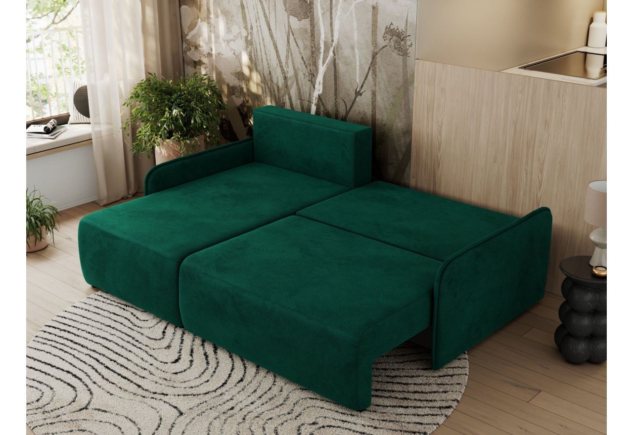 Narożnik ARPA L - strona lewa - ciemnozielony, welwet