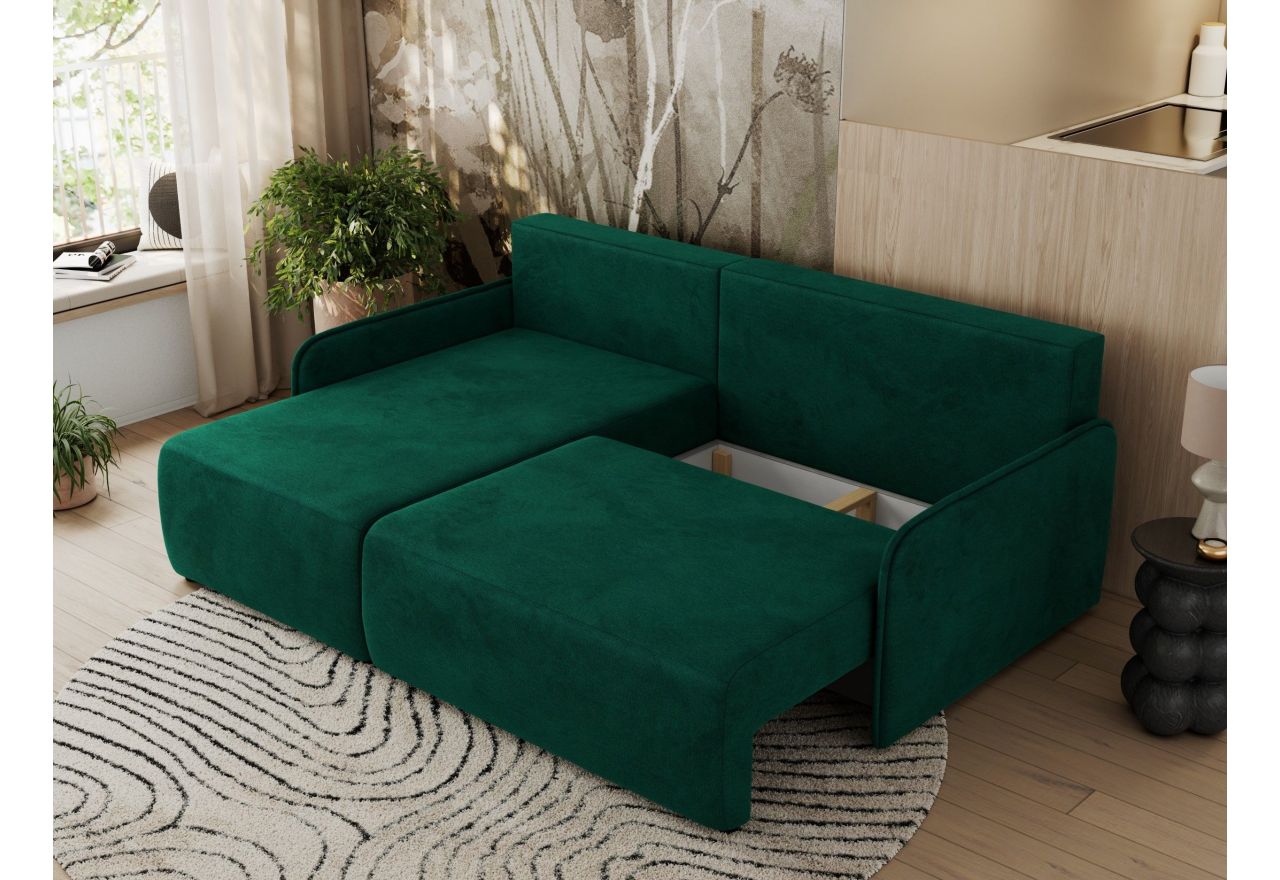 Narożnik ARPA L - strona lewa - ciemnozielony, welwet