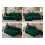 Narożnik ARPA L - strona lewa - ciemnozielony, welwet