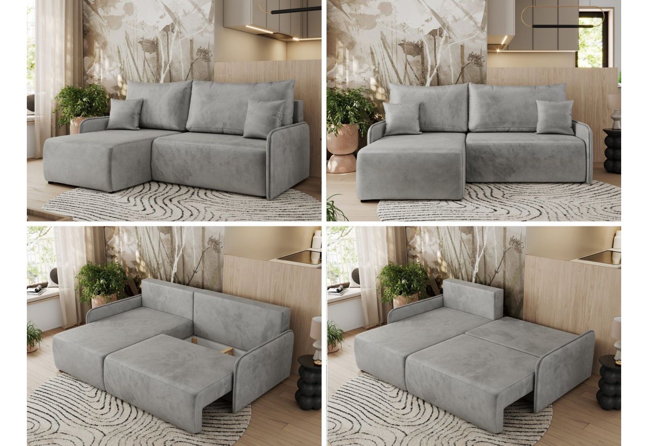 Narożnik ARPA L - strona lewa - jasnoszary, welwet