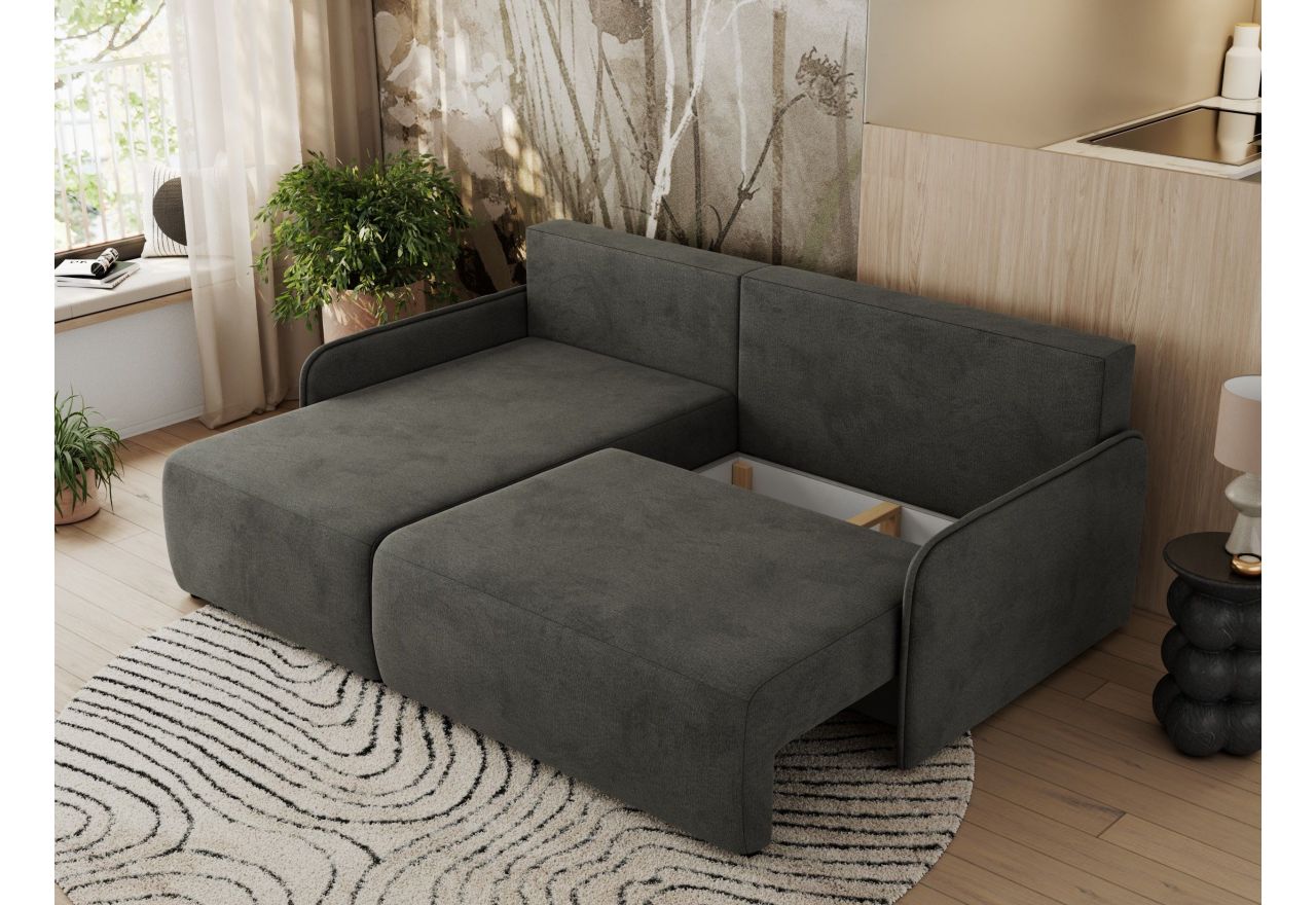 Narożnik ARPA L - strona lewa - ciemnoszary, welwet