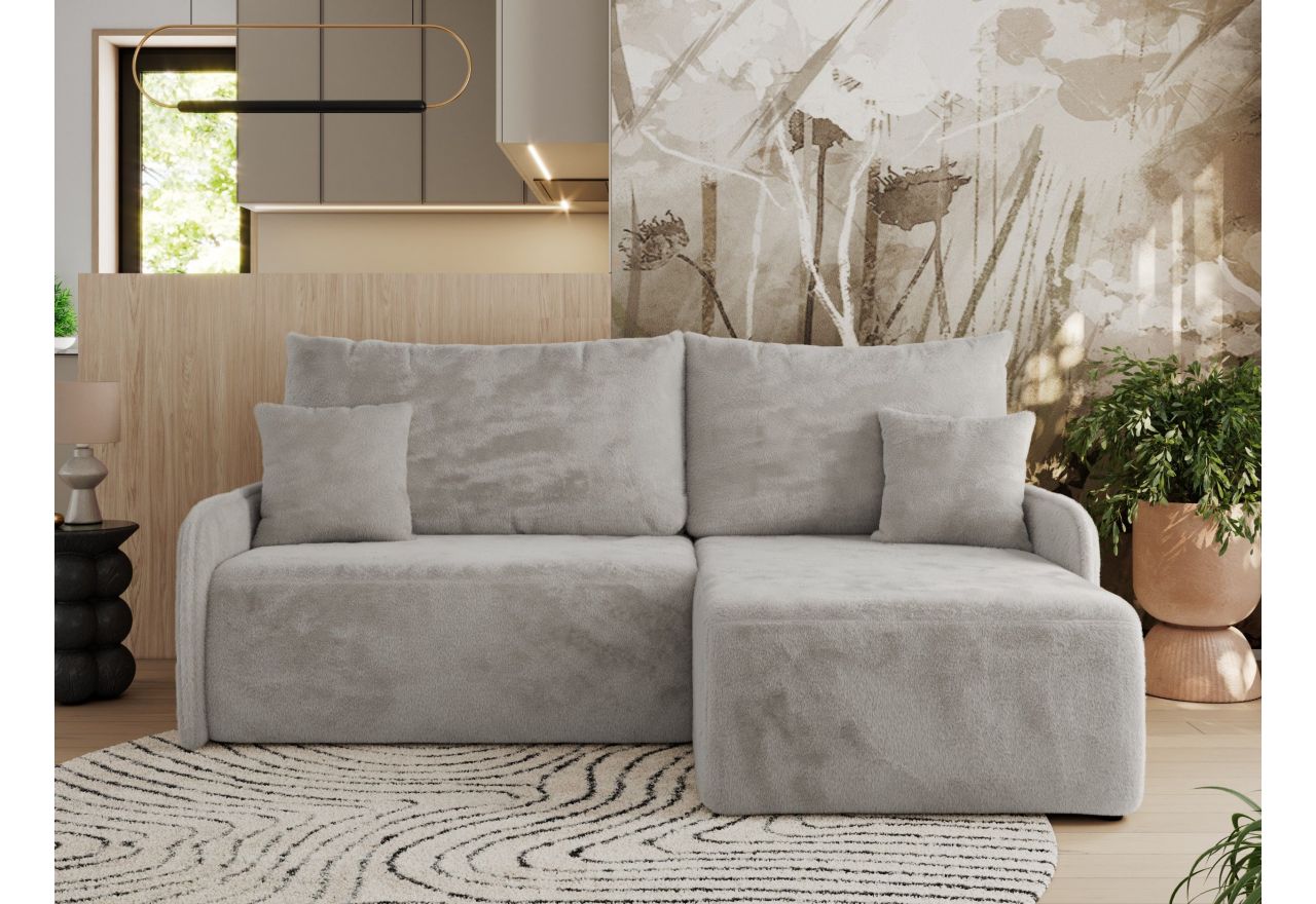 Narożnik ARPA L - strona prawa - jasnoszary, plusz