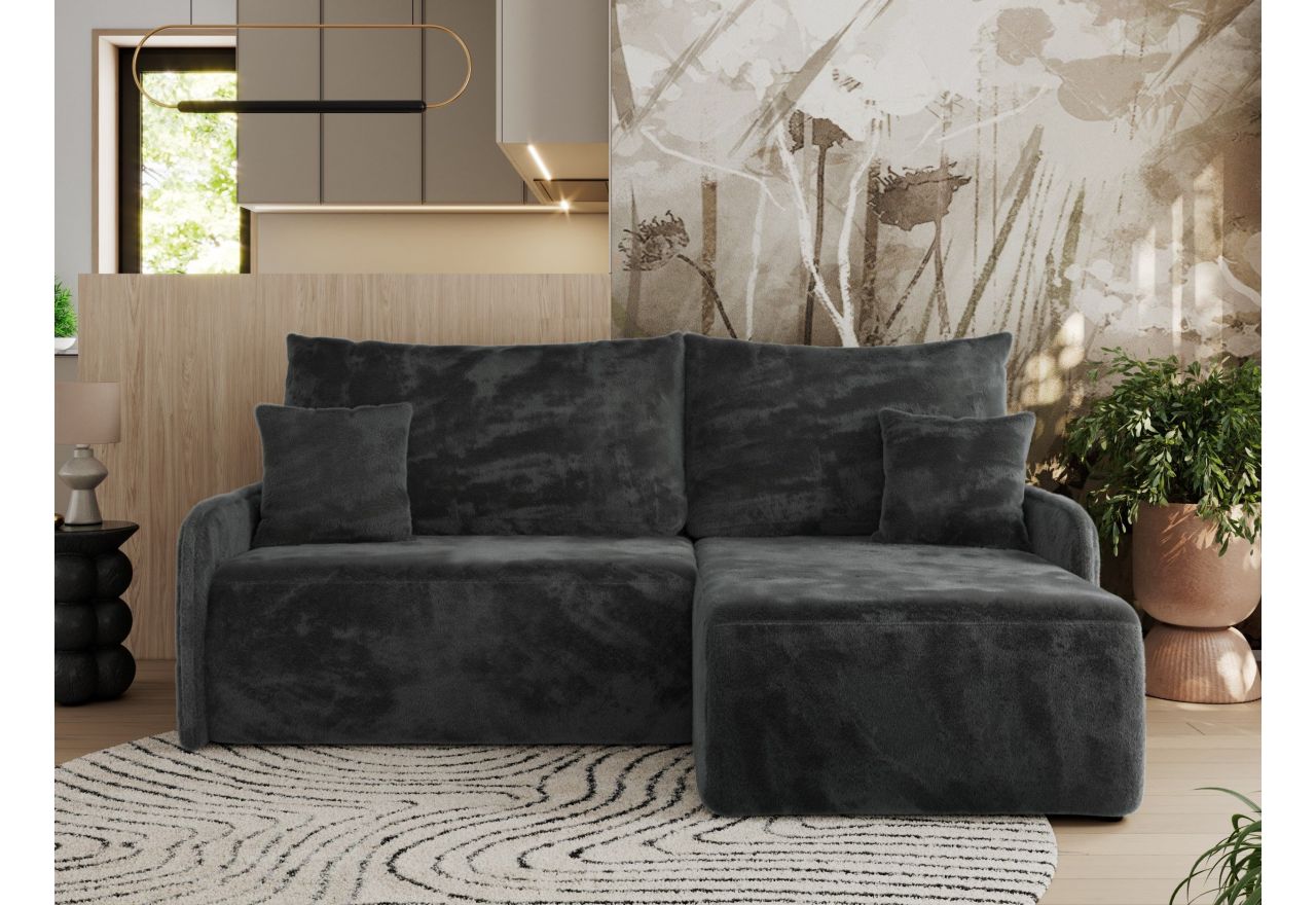 Narożnik ARPA L - strona prawa - ciemnoszary, plusz