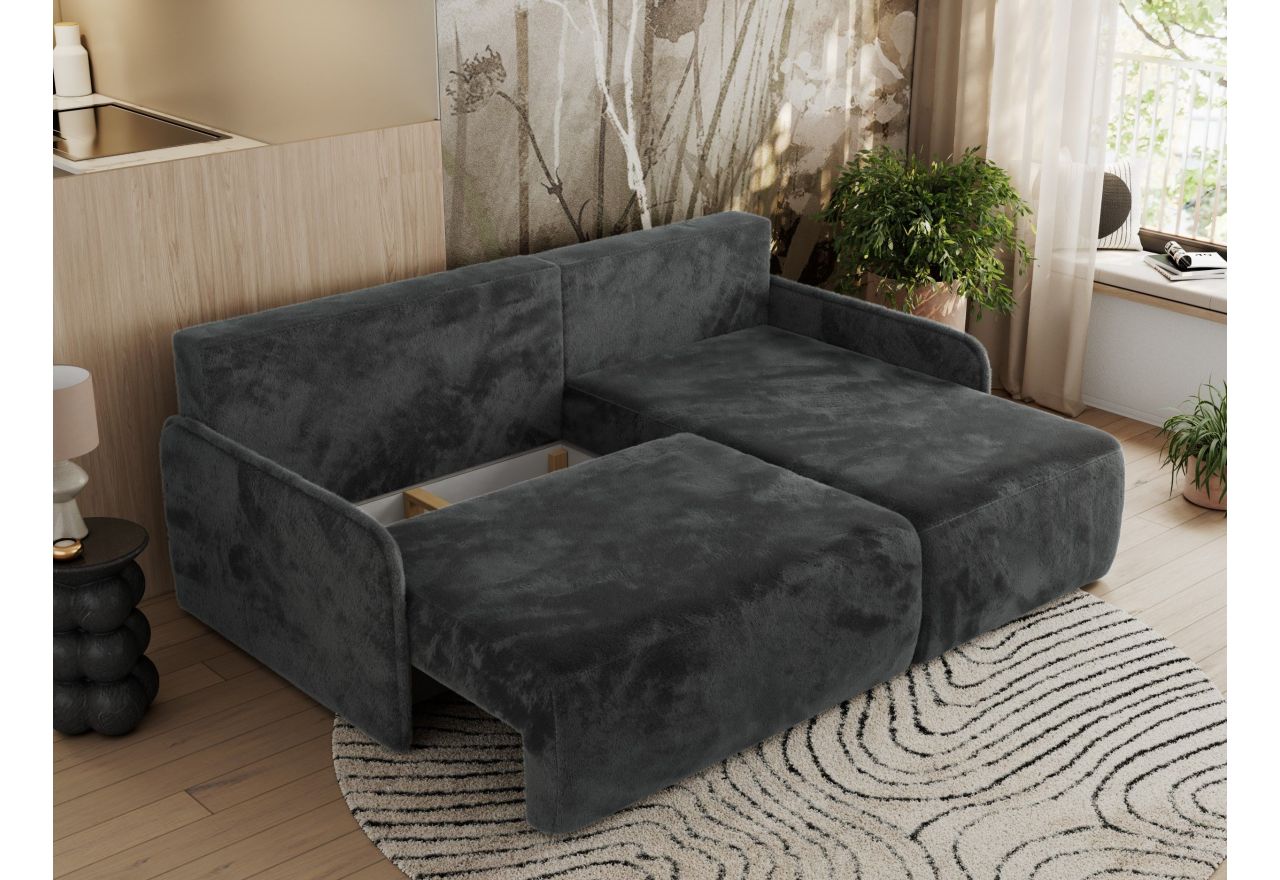 Narożnik ARPA L - strona prawa - ciemnoszary, plusz