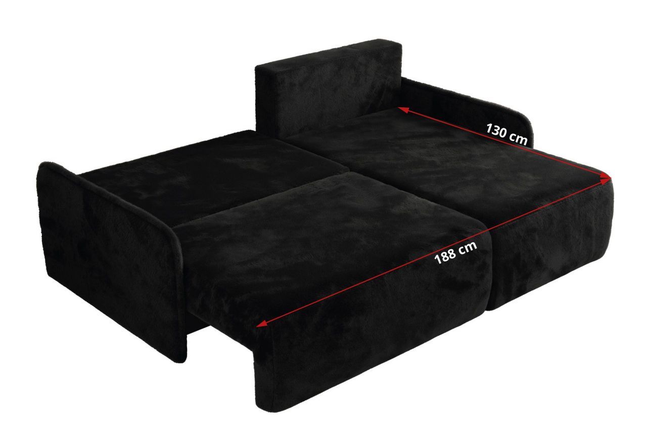 Narożnik ARPA L - strona prawa - czarny, plusz