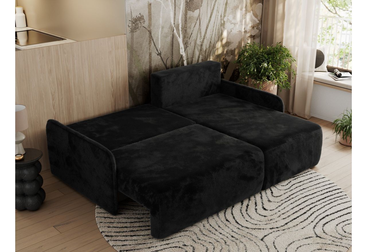 Narożnik ARPA L - strona prawa - czarny, plusz