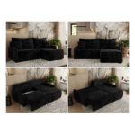 Narożnik ARPA L - strona prawa - czarny, plusz