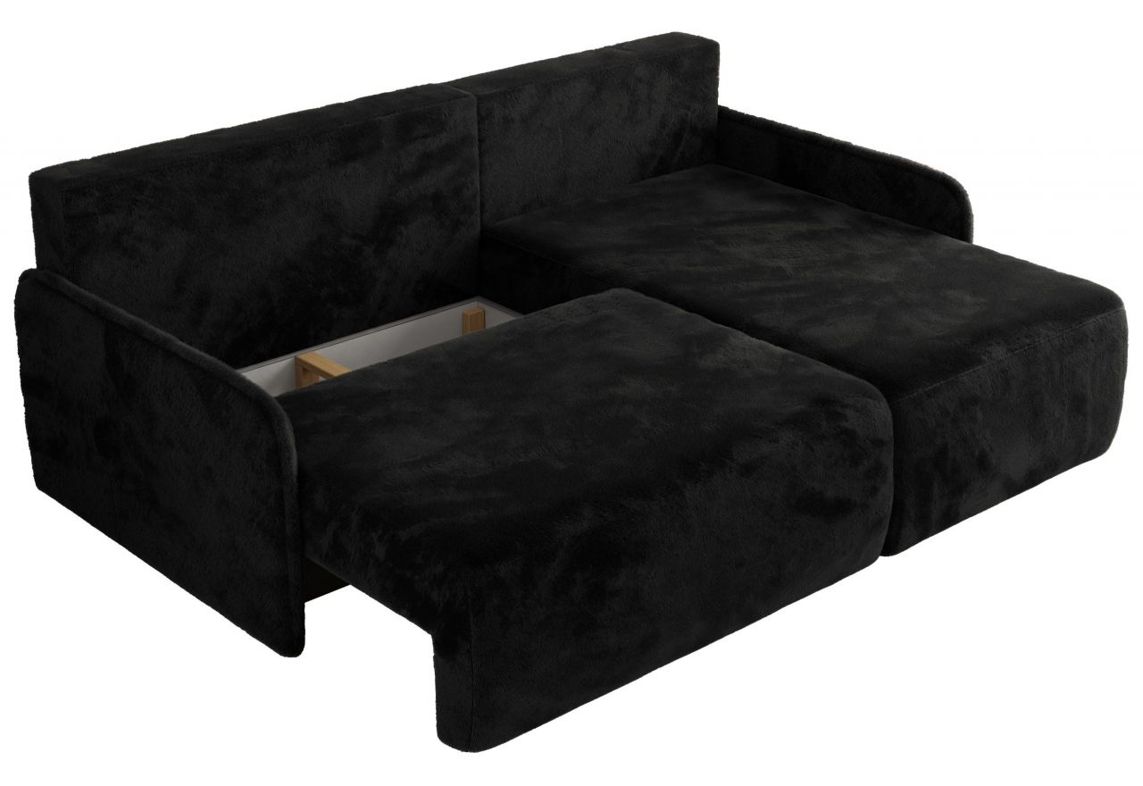 Narożnik ARPA L - strona prawa - czarny, plusz