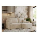 Narożnik ARPA L - strona prawa - kremowy, plusz