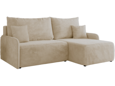 Narożnik ARPA L - strona prawa - kremowy, plusz