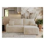 Narożnik ARPA L - strona prawa - kremowy, plusz