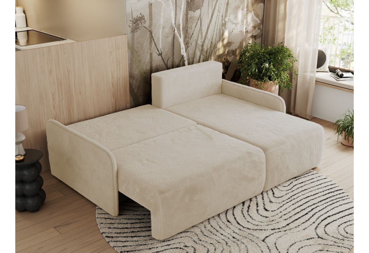 Narożnik ARPA L - strona prawa - kremowy, plusz