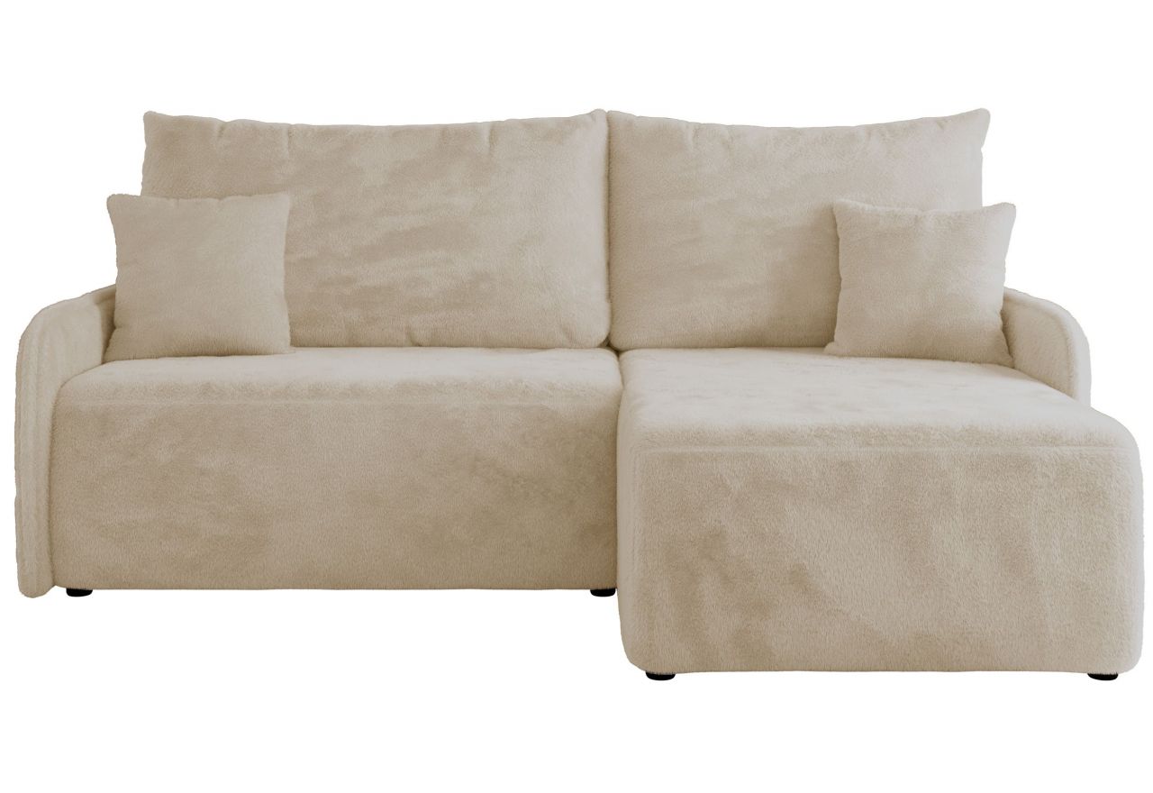 Narożnik ARPA L - strona prawa - kremowy, plusz